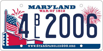 MD license plate 4BL2006