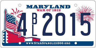 MD license plate 4BL2015