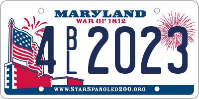 MD license plate 4BL2023