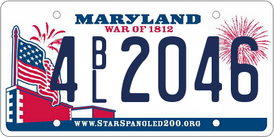 MD license plate 4BL2046