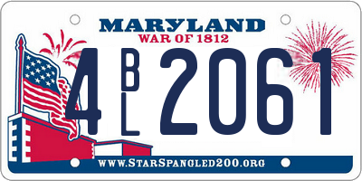 MD license plate 4BL2061