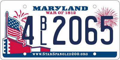 MD license plate 4BL2065