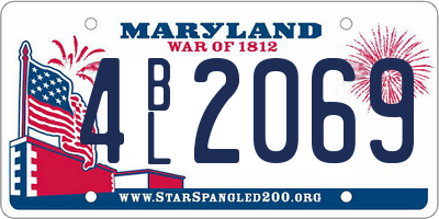 MD license plate 4BL2069