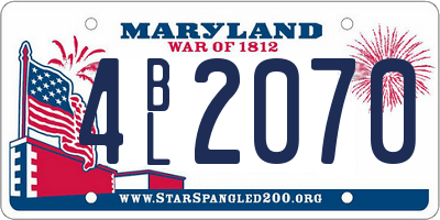 MD license plate 4BL2070