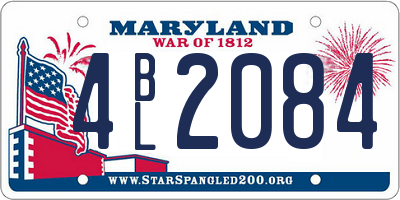MD license plate 4BL2084