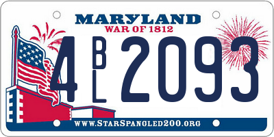 MD license plate 4BL2093