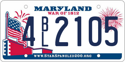 MD license plate 4BL2105