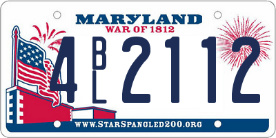 MD license plate 4BL2112