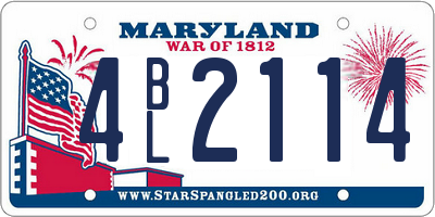 MD license plate 4BL2114