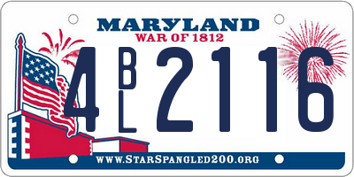 MD license plate 4BL2116