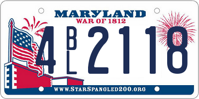 MD license plate 4BL2118
