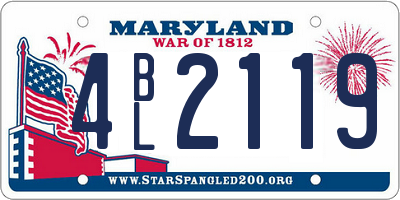 MD license plate 4BL2119