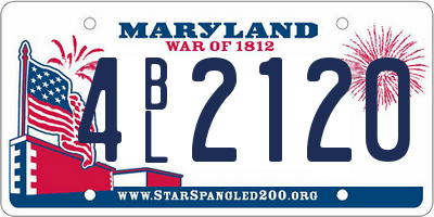 MD license plate 4BL2120