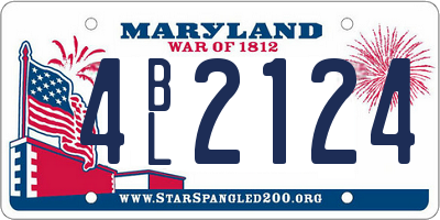 MD license plate 4BL2124