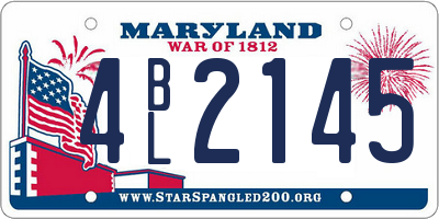 MD license plate 4BL2145