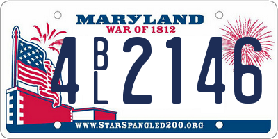 MD license plate 4BL2146