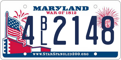MD license plate 4BL2148