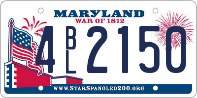 MD license plate 4BL2150