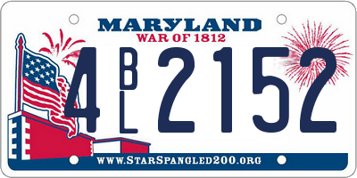 MD license plate 4BL2152