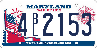 MD license plate 4BL2153