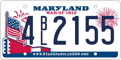 MD license plate 4BL2155
