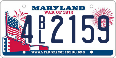 MD license plate 4BL2159