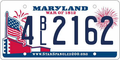 MD license plate 4BL2162