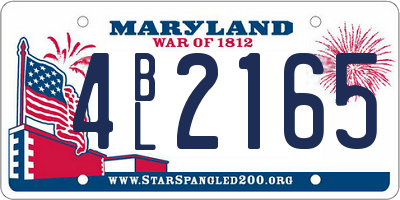 MD license plate 4BL2165