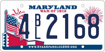 MD license plate 4BL2168