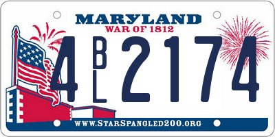 MD license plate 4BL2174