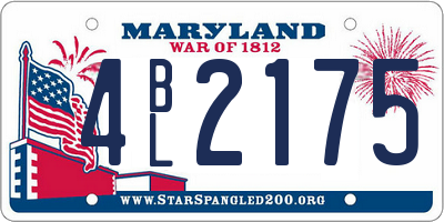 MD license plate 4BL2175
