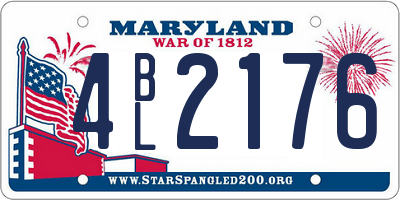 MD license plate 4BL2176