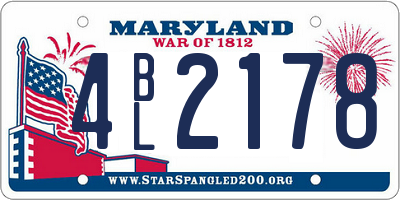 MD license plate 4BL2178