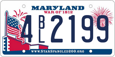 MD license plate 4BL2199