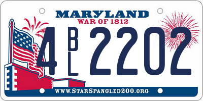 MD license plate 4BL2202