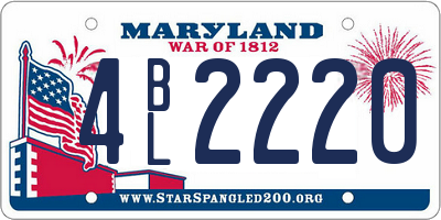 MD license plate 4BL2220
