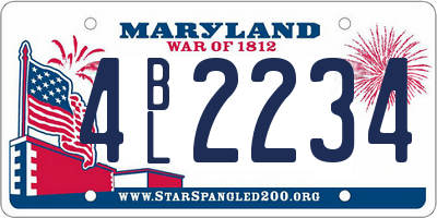 MD license plate 4BL2234