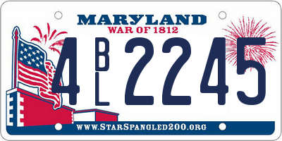MD license plate 4BL2245