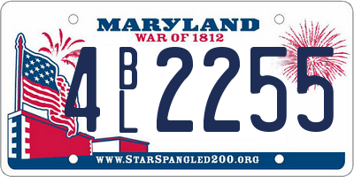 MD license plate 4BL2255