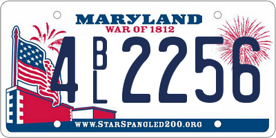 MD license plate 4BL2256