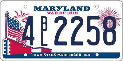 MD license plate 4BL2258