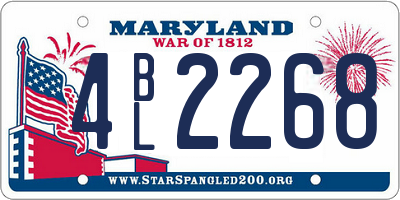 MD license plate 4BL2268