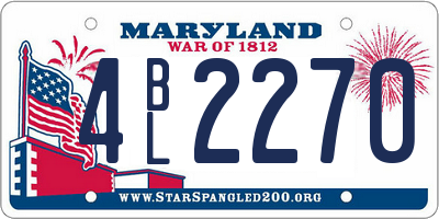 MD license plate 4BL2270