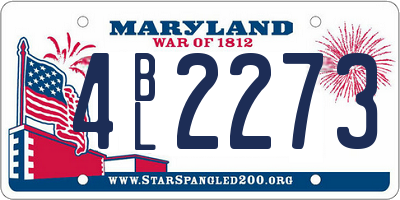 MD license plate 4BL2273