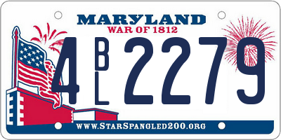 MD license plate 4BL2279