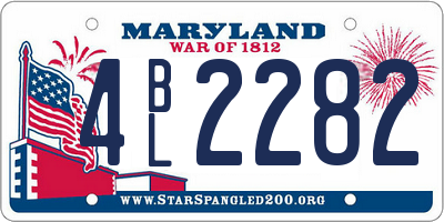MD license plate 4BL2282