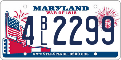 MD license plate 4BL2299