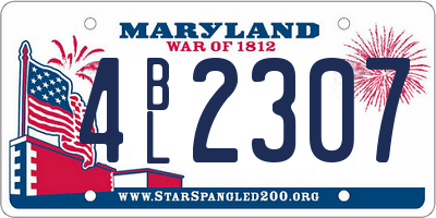 MD license plate 4BL2307