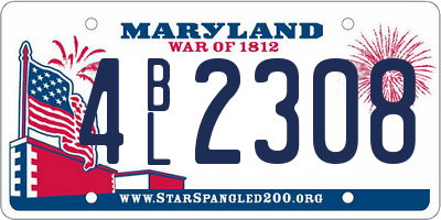 MD license plate 4BL2308