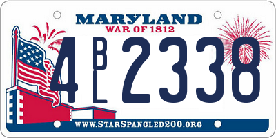 MD license plate 4BL2338